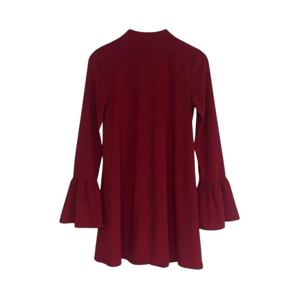Lulus Wine Red Bell Sleeve Flowy Dress Size S